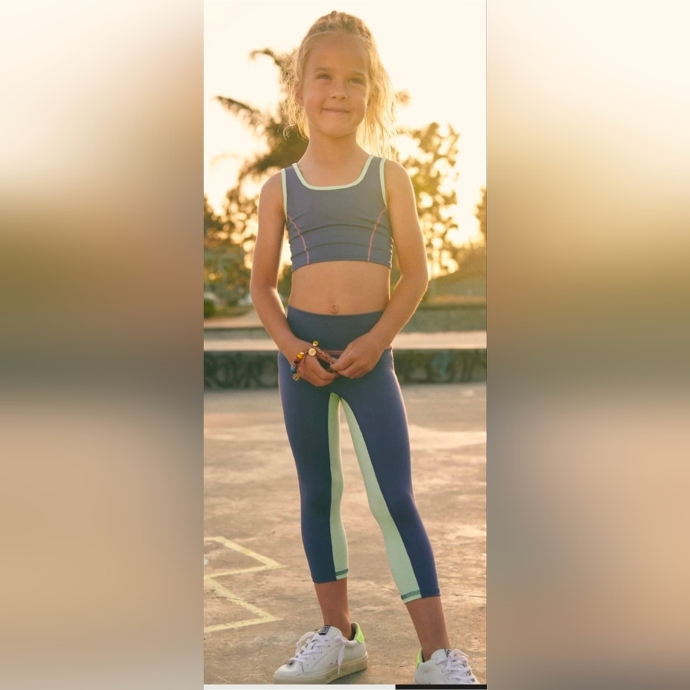 Fabletics Mini Motion 365 Leggings High Waisted Size 10/12 Large Girls Yoga NEW